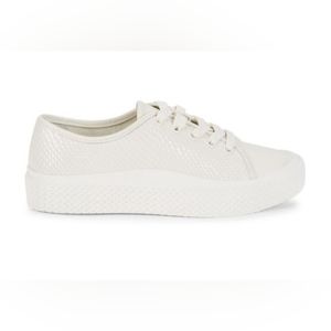 Dolce Vita Valor White Embossed Leather Sneaker Size 9